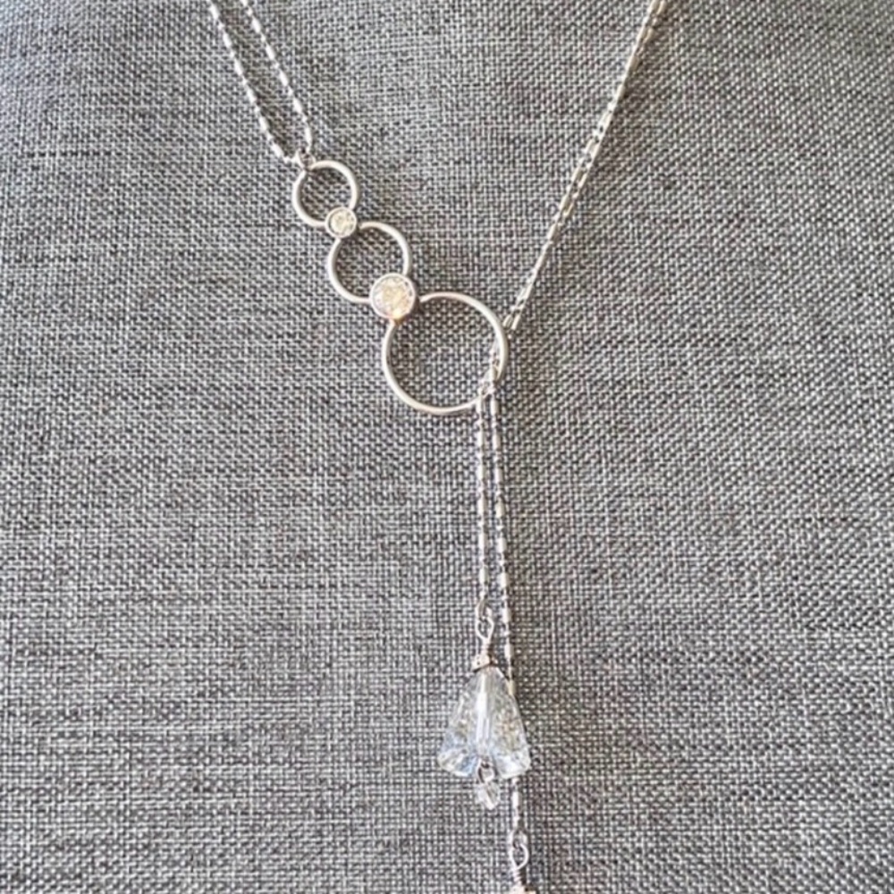 Touchstone Crystal Melody Convertible Silver Necklace 3630NF